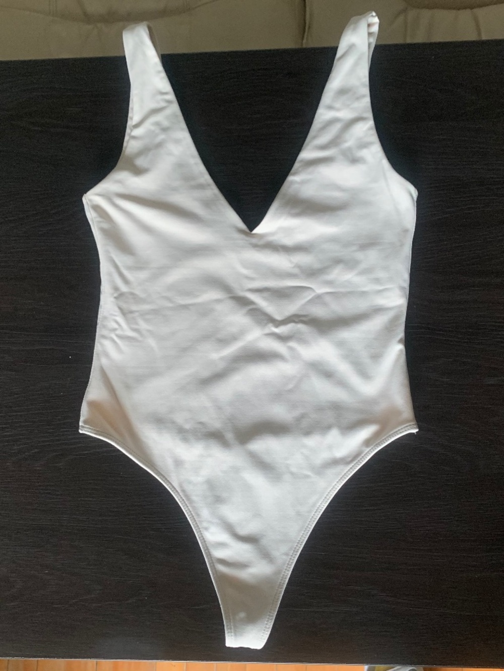 Babaton cream V neck bodysuit